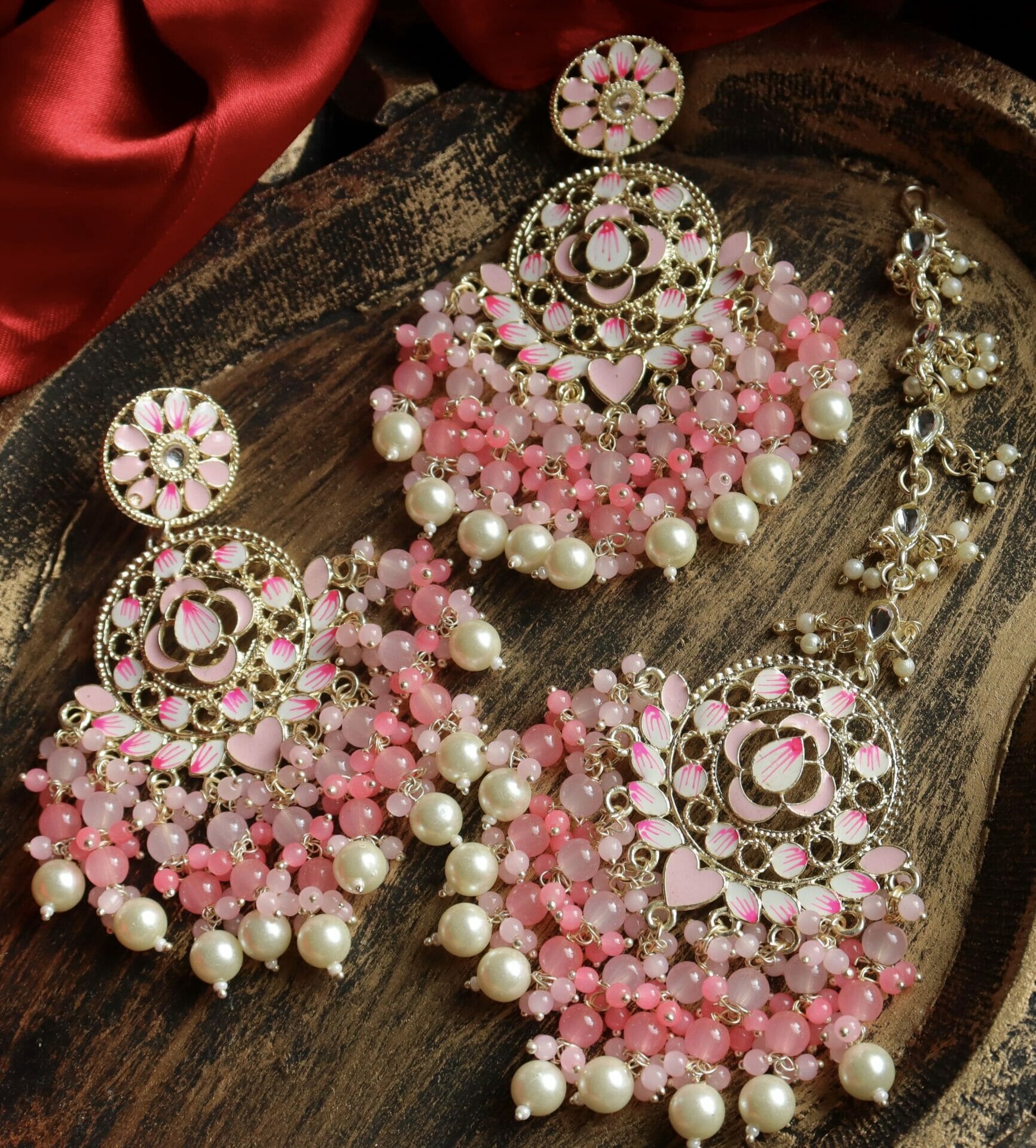 Aparna Colourful Chandbali With Teeka - Image 10