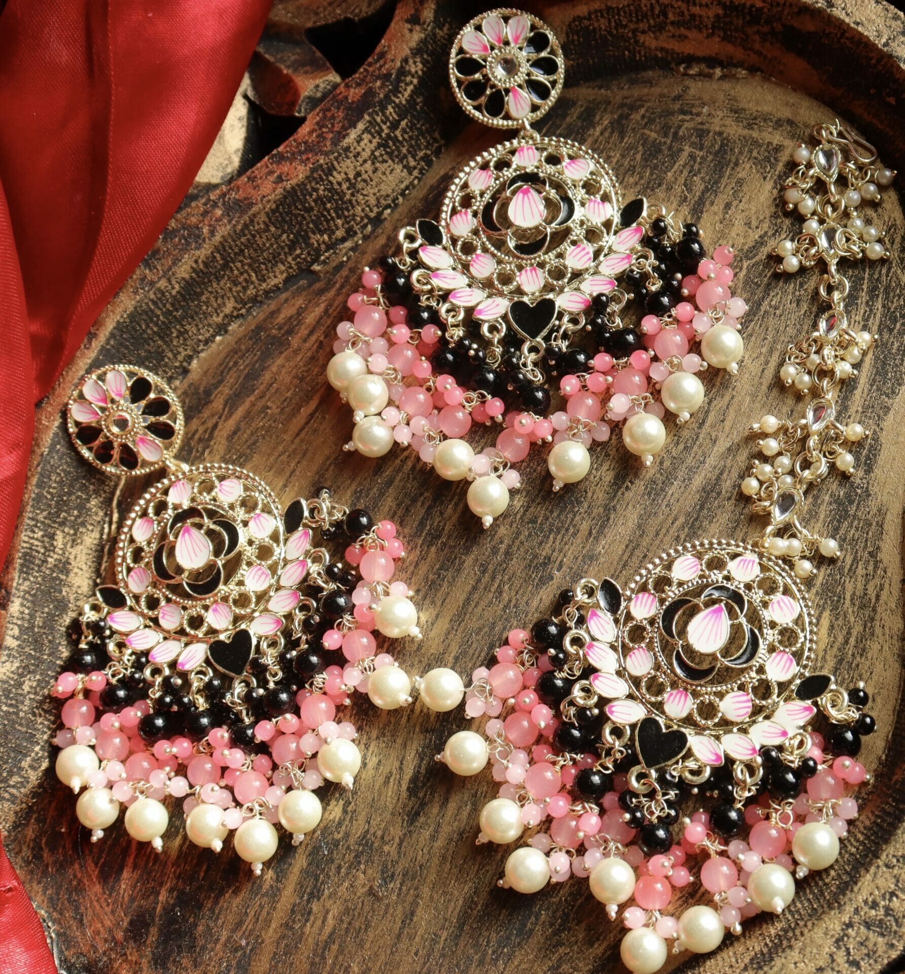Aparna Colourful Chandbali With Teeka - Image 14