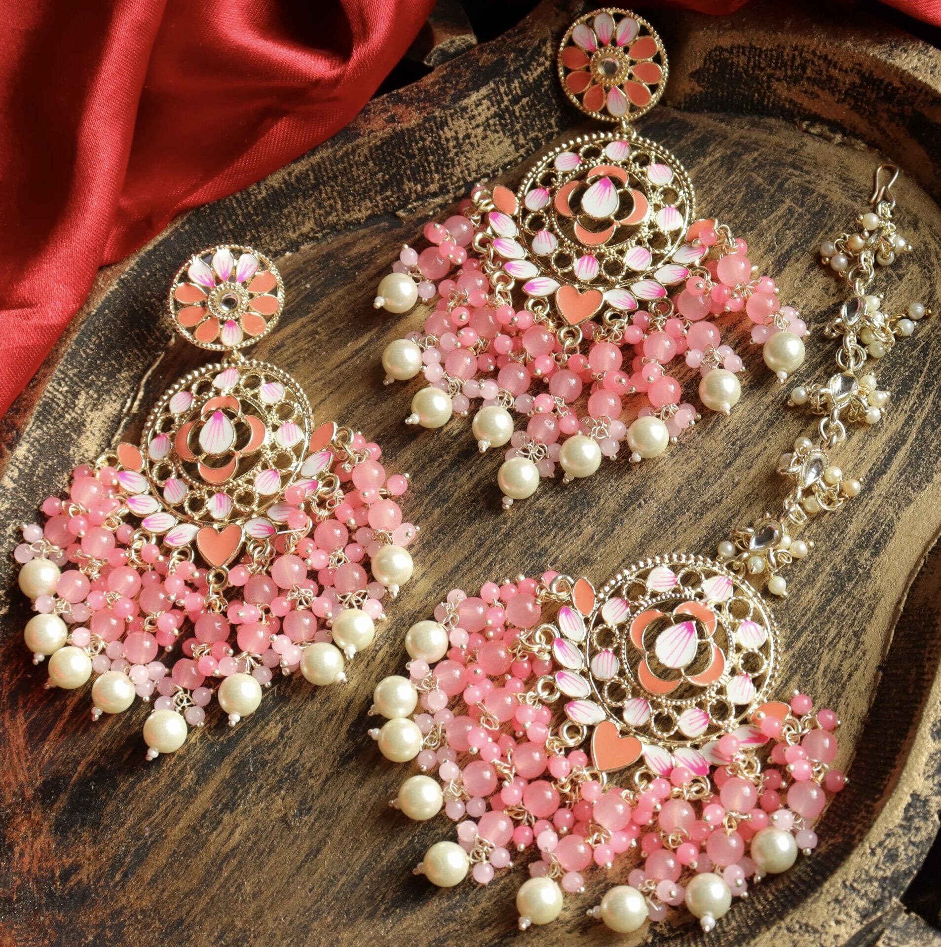 Aparna Colourful Chandbali With Teeka - Image 8