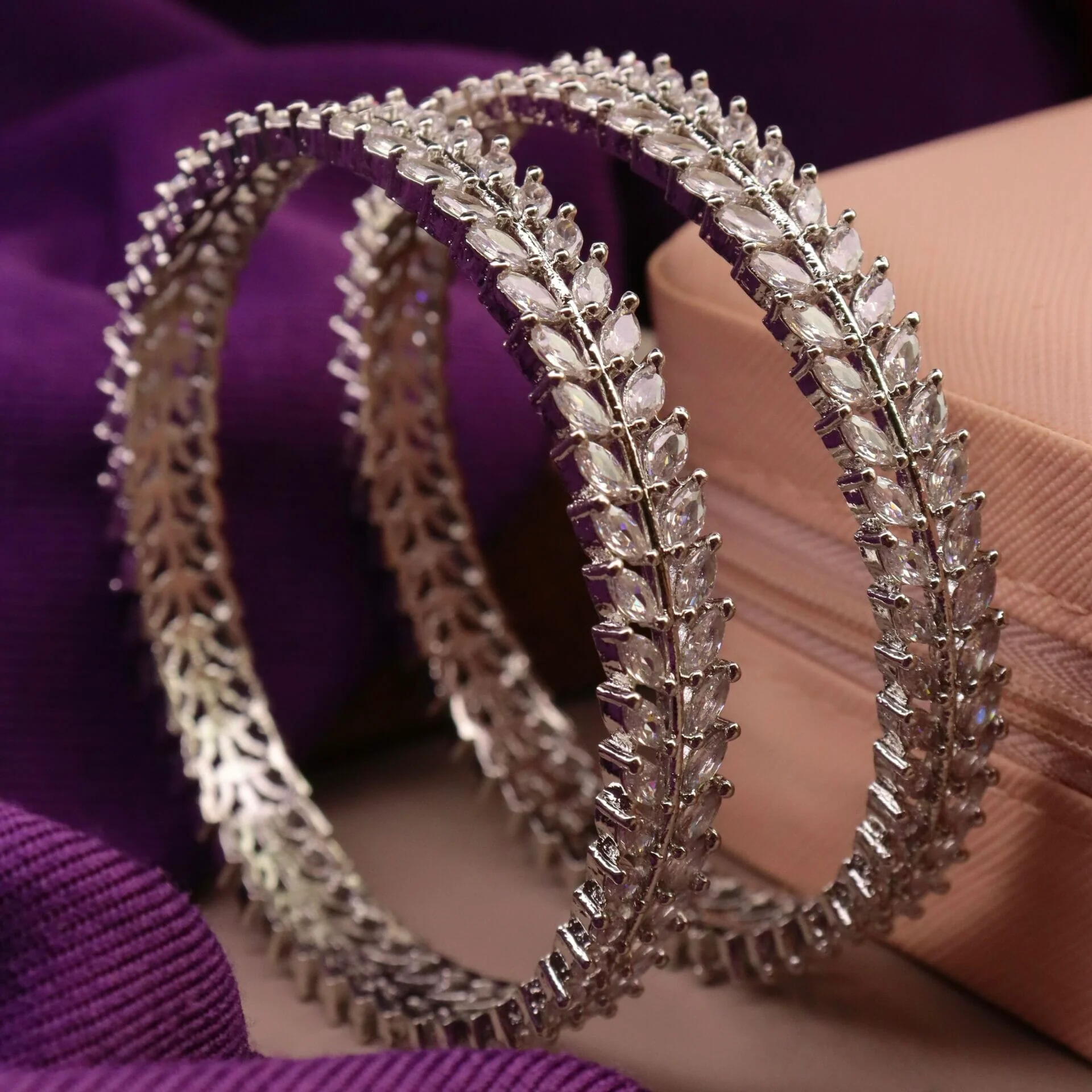 Naina Silver AD Bangles - Image 3
